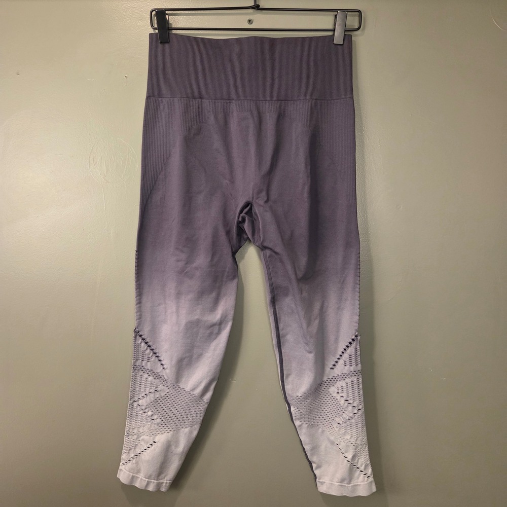 PINK Victoria's Secret Women's Gray Ombre Lasercut-Out Cropped Leggings Size M